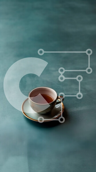 Intra Συλλεκτικό Ξύλινο Παζλ Plywood  4mm - Όμορφη εικόνα ενός φλιτζανιού τσαγιού σε ένα πιατάκι Σε Ξύλινο Κουτί - Διαστάσεις Puzzle: 10x10 cm – 25 κομμάτια