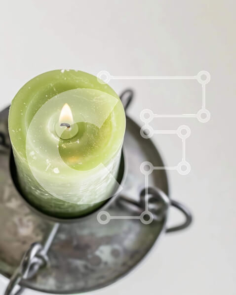 Intra Συλλεκτικό Ξύλινο Παζλ Plywood  4mm - Πράσινο κερί σε περίτεχνη μεταλλική θήκη Σε Ξύλινο Κουτί - Διαστάσεις: 10x10 cm – 25 κομμάτια