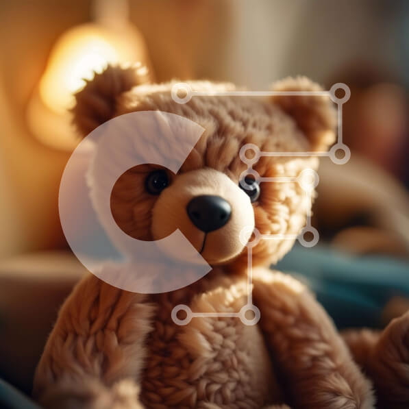 Intra Συλλεκτικό Ξύλινο Παζλ Plywood  4mm - Αξιολάτρευτη εικόνα ενός αρκουδάκι σε ένα άνετο κρεβάτι Σε Ξύλινο Κουτί - Διαστάσεις Puzzle: 10x10 cm – 25 κομμάτια