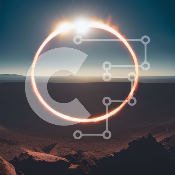 Intra Συλλεκτικό Ξύλινο Παζλ Plywood  4mm - Εκπληκτική εικόνα ενός κυκλικού δακτυλίου της φωτιάς στον ουρανό Σε Ξύλινο Κουτί - Διαστάσεις: 10x10 cm – 25 κομμάτια