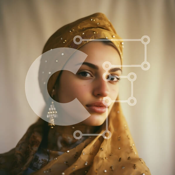 Intra Συλλεκτικό Ξύλινο Παζλ Plywood  4mm - Πορτρέτο μιας γυναίκας με κίτρινη μαντίλα και χρυσά κοσμήματα Σε Ξύλινο Κουτί - Διαστάσεις Puzzle: 10x10 cm – 25 κομμάτια