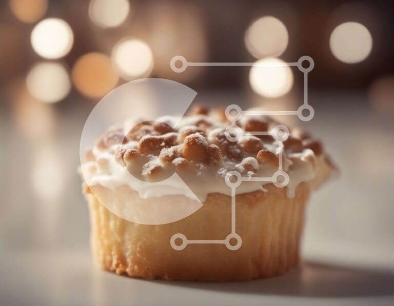 Σετ των 2 Intra Συλλεκτικό Ξύλινο Παζλ Plywood  4mm - Λαχταριστό Cupcake με γλάσο και ψεκασμούς Σε Ξύλινο Κουτί - Διαστάσεις: 10x10 cm – 25 κομμάτια