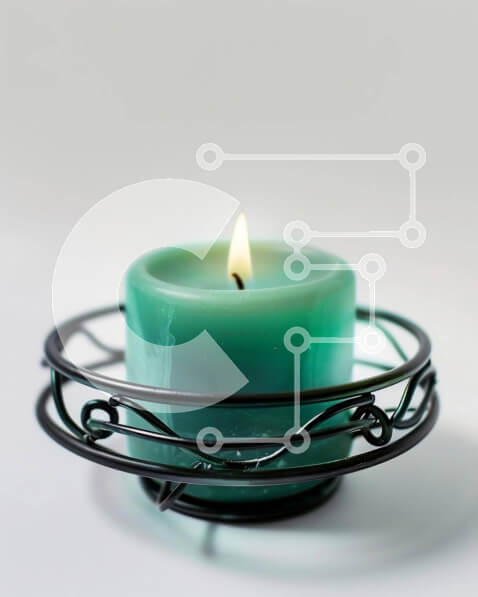 Intra Συλλεκτικό Ξύλινο Παζλ Plywood  4mm - Πράσινο κερί σε περίτεχνη μαύρη μεταλλική θήκη Σε Ξύλινο Κουτί - Διαστάσεις: 10x10 cm – 25 κομμάτια