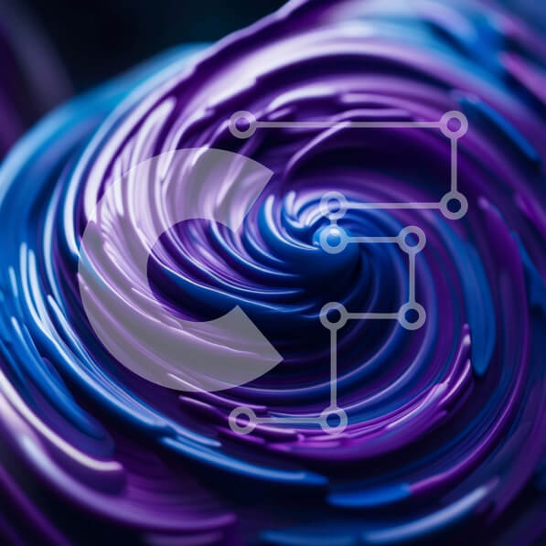 Intra Συλλεκτικό Ξύλινο Παζλ Plywood  4mm - Ζωντανή αφηρημένη τέχνη: Κοντινό πλάνο του στροβιλισμού μωβ και μπλε μπογιάς Σε Ξύλινο Κουτί - Διαστάσεις Puzzle: 10x10 cm – 25 κομμάτια