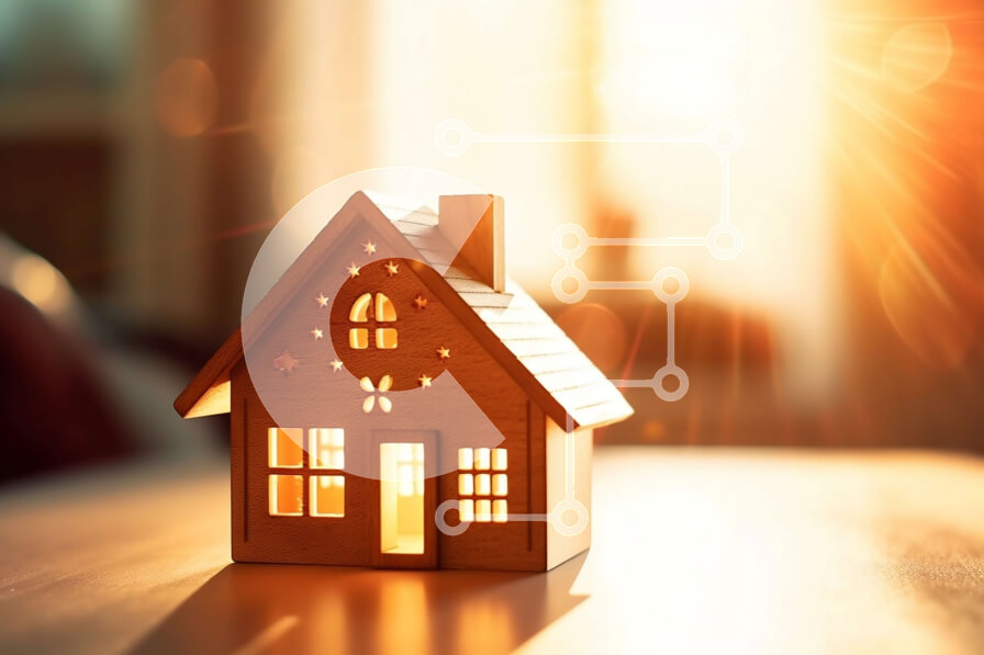 Intra Συλλεκτικό Ξύλινο Παζλ Plywood  4mm - Άνετο ξύλινο σπίτι στο τραπέζι με ηλιόλουστο παράθυρο Σε Ξύλινο Κουτί - Διαστάσεις Puzzle: 10x10 cm – 25 κομμάτια