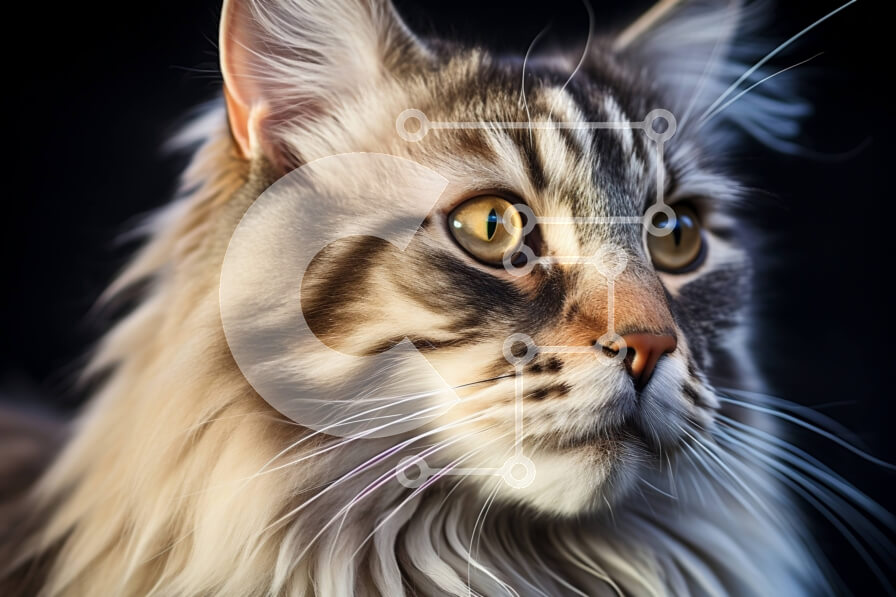 Σετ των 2 Intra Συλλεκτικό Ξύλινο Παζλ Plywood  4mm - Εκπληκτική κινηματογράφηση σε πρώτο πλάνο μιας χνουδωτής γάτας με λαμπερά πράσινα μάτια Σε Ξύλινο Κουτί - Διαστάσεις: 10x10 cm – 25 κομμάτια