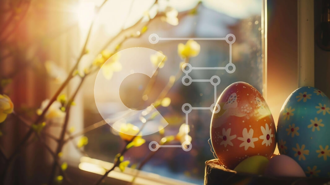 Intra Συλλεκτικό Ξύλινο Παζλ Plywood  4mm - Πολύχρωμα Πασχαλινά αυγά σε ένα καλάθι κοντά στο παράθυρο Σε Ξύλινο Κουτί - Διαστάσεις: 10x10 cm – 25 κομμάτια