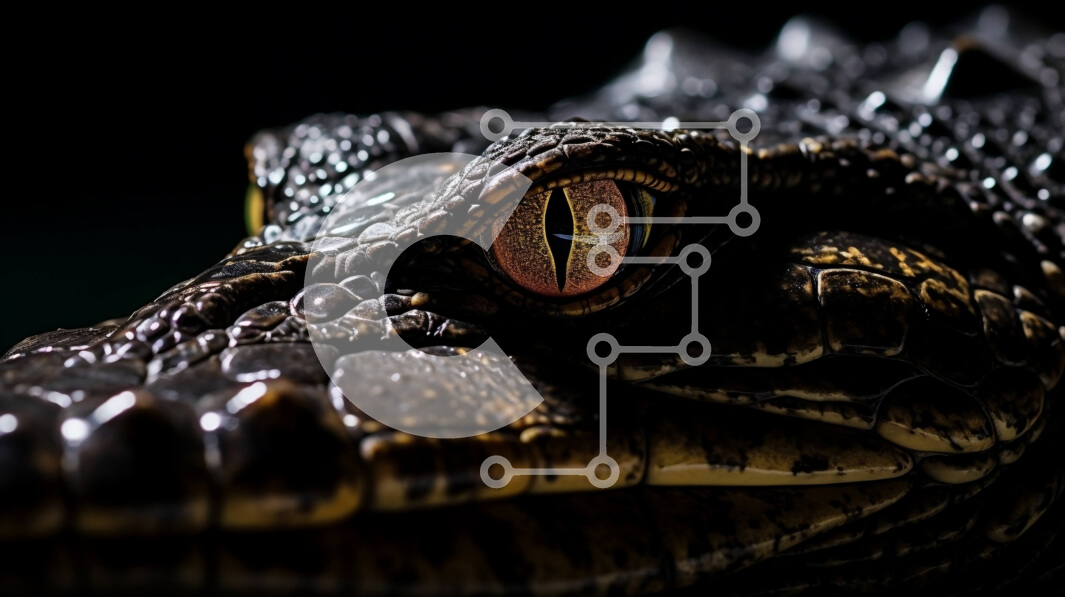 Intra Συλλεκτικό Ξύλινο Παζλ Plywood  4mm - Κοντινό πλάνο του προσώπου του αλιγάτορα Σε Ξύλινο Κουτί - Διαστάσεις: 10x10 cm – 25 κομμάτια