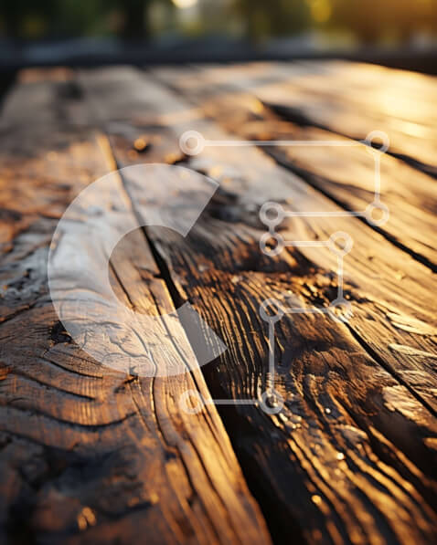 Intra Συλλεκτικό Ξύλινο Παζλ Plywood  4mm - Όμορφη κοντινή λήψη από ξύλινο τραπέζι με το φως του ήλιου Σε Ξύλινο Κουτί - Διαστάσεις Puzzle: 10x10 cm – 25 κομμάτια