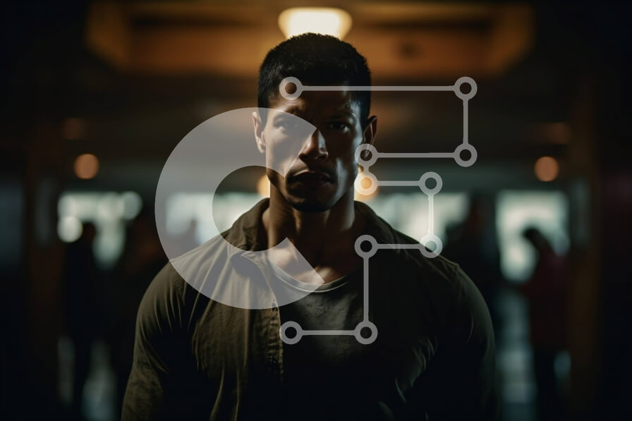 Intra Συλλεκτικό Ξύλινο Παζλ Plywood  4mm - Σοβαρός άνδρας σε αμυδρά φωτισμένο δωμάτιο Σε Ξύλινο Κουτί - Διαστάσεις Puzzle: 10x10 cm – 25 κομμάτια