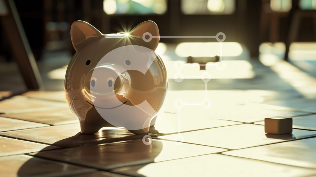 Intra Συλλεκτικό Ξύλινο Παζλ Plywood  4mm - Κουμπαράς και ξύλινοι μπλοκ μπροστά από την ανοιχτή πόρτα Σε Ξύλινο Κουτί - Διαστάσεις: 10x10 cm – 25 κομμάτια