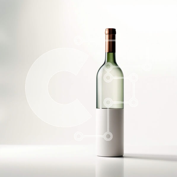 Σετ των 2 Intra Συλλεκτικό Ξύλινο Παζλ Plywood  4mm - Κομψό μπουκάλι λευκό κρασί με φελλό σε ξύλινο τραπέζι Σε Ξύλινο Κουτί - Διαστάσεις: 10x10 cm – 25 κομμάτια