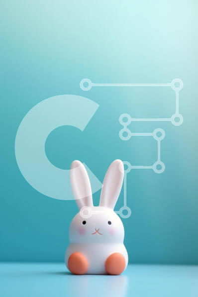 Intra Συλλεκτικό Ξύλινο Παζλ Plywood  4mm - Μικρό λευκό παιχνίδι λαγουδάκι σε μπλε φόντο Aqua Σε Ξύλινο Κουτί - Διαστάσεις: 10x10 cm – 25 κομμάτια