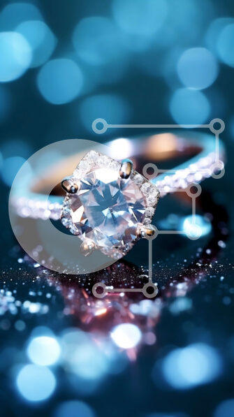 Intra Συλλεκτικό Ξύλινο Παζλ Plywood  4mm - Υπέροχο διαμαντένιο δαχτυλίδι αρραβώνων με στρογγυλή κεντρική πέτρα και κομψό σχέδιο Σε Ξύλινο Κουτί - Διαστάσεις Puzzle: 10x10 cm – 25 κομμάτια