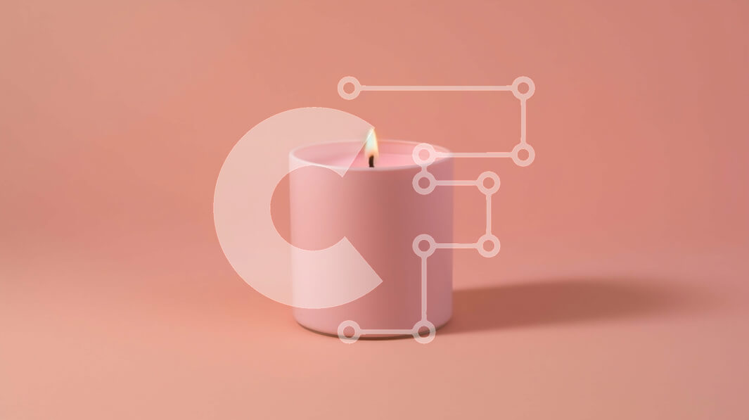 Intra Συλλεκτικό Ξύλινο Παζλ Plywood  4mm - Όμορφη εικόνα ενός ροζ κεριού με λιωμένο κερί και ένα αναμμένο φυτίλι Σε Ξύλινο Κουτί - Διαστάσεις: 10x10 cm – 25 κομμάτια