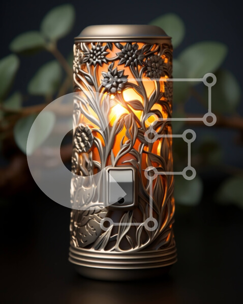 Intra Συλλεκτικό Ξύλινο Παζλ Plywood  4mm - Όμορφη κεριά σε σχήμα δέντρου με περίπλοκα σκαλίσματα Σε Ξύλινο Κουτί - Διαστάσεις: 10x10 cm – 25 κομμάτια