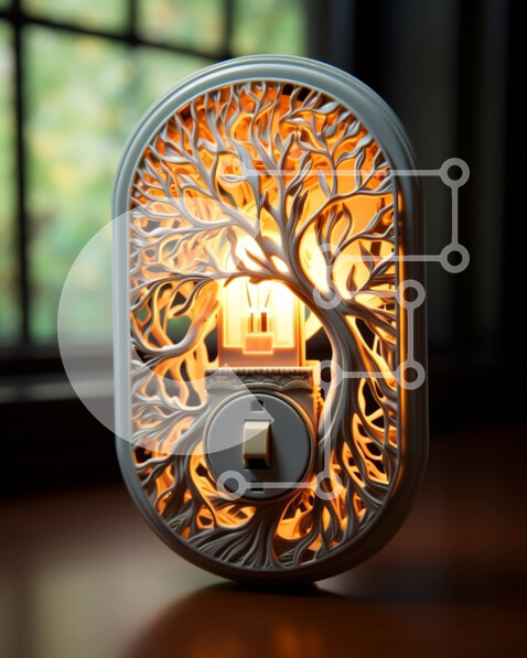 Intra Συλλεκτικό Ξύλινο Παζλ Plywood  4mm - Περίπλοκο Ξύλινο Φωτιστικό Δέντρου με θέα στο Δάσος Σε Ξύλινο Κουτί - Διαστάσεις: 10x10 cm – 25 κομμάτια