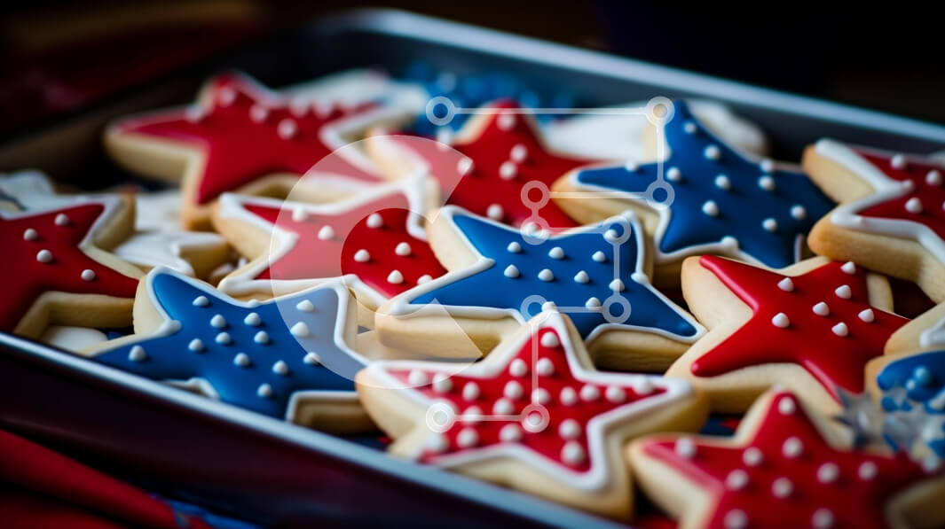 Intra Συλλεκτικό Ξύλινο Παζλ Plywood  4mm - Πατριωτικά μπισκότα σε σχήμα αστεριού για τον εορτασμό της Ημέρας της Ανεξαρτησίας Σε Ξύλινο Κουτί - Διαστάσεις: 10x10 cm – 25 κομμάτια