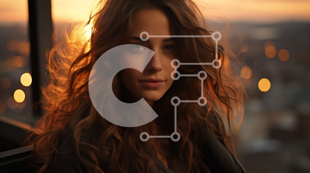 Intra Συλλεκτικό Ξύλινο Παζλ Plywood  4mm - Εκπληκτική εικόνα νεαρής γυναίκας στο παράθυρο με τον ορίζοντα της πόλης στο ηλιοβασίλεμα Σε Ξύλινο Κουτί - Διαστάσεις Puzzle: 10x10 cm – 25 κομμάτια