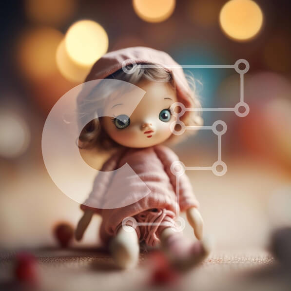 Intra Συλλεκτικό Ξύλινο Παζλ Plywood  4mm - Αξιολάτρευτη ροζ κούκλα με καπέλο και φόρεμα Σε Ξύλινο Κουτί - Διαστάσεις: 10x10 cm – 25 κομμάτια