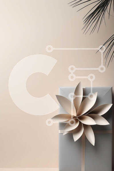 Intra Συλλεκτικό Ξύλινο Παζλ Plywood  4mm - Λευκό κουτί δώρου με λουλούδι Origami και φοίνικα Σε Ξύλινο Κουτί - Διαστάσεις Puzzle: 10x10 cm – 25 κομμάτια