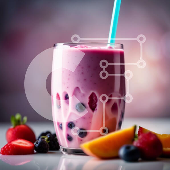 Σετ των 2 Intra Συλλεκτικό Ξύλινο Παζλ Plywood  4mm - Νόστιμο Smoothie ακτινίδιο φράουλας σε καθαρό ποτήρι με μπλε καλαμάκι Σε Ξύλινο Κουτί - Διαστάσεις: 10x10 cm – 25 κομμάτια