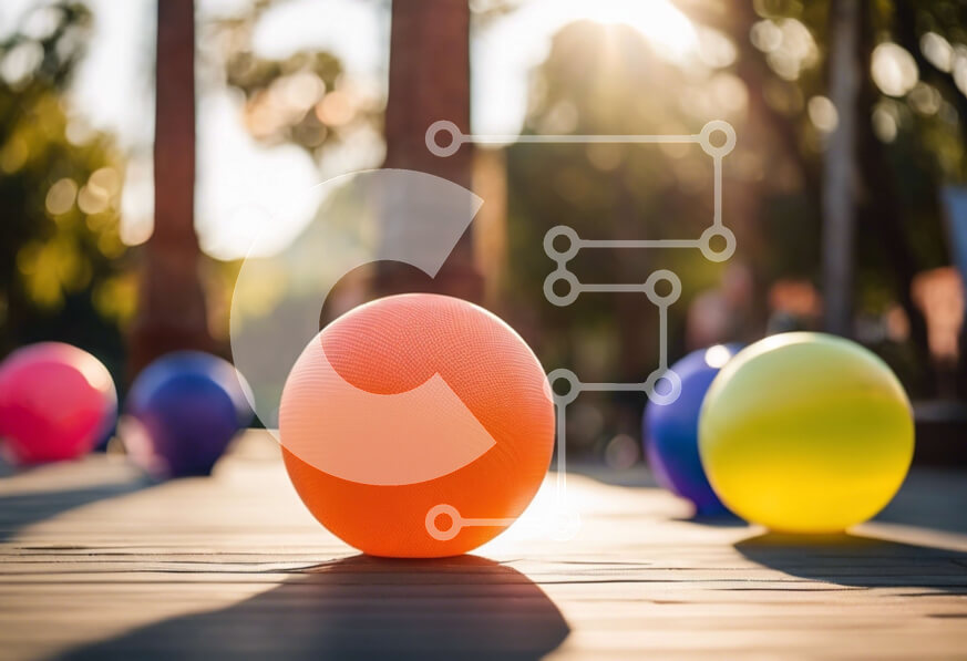 Intra Συλλεκτικό Ξύλινο Παζλ Plywood  4mm - Πολύχρωμα μπαλόνια σε ξύλινο κατάστρωμα με αντανάκλαση του ηλιακού φωτός Σε Ξύλινο Κουτί - Διαστάσεις: 10x10 cm – 25 κομμάτια