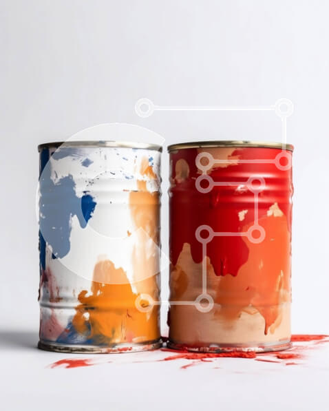 Intra Συλλεκτικό Ξύλινο Παζλ Plywood  4mm - Πολύχρωμα κουτιά μπογιάς με πιτσιλισμένη μπογιά Σε Ξύλινο Κουτί - Διαστάσεις: 10x10 cm – 25 κομμάτια