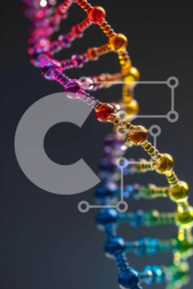 Intra Συλλεκτικό Ξύλινο Παζλ Plywood  4mm - Rainbow DNA Strand σε μαύρο φόντο Σε Ξύλινο Κουτί - Διαστάσεις Puzzle: 10x10 cm – 25 κομμάτια