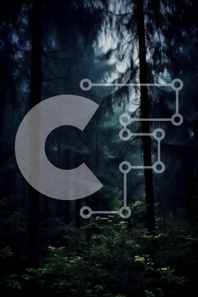 Σετ των 2 Intra Συλλεκτικό Ξύλινο Παζλ Plywood  4mm - Απόκοσμο δάσος τη νύχτα με ψηλά δέντρα και συννεφιασμένο ουρανό Σε Ξύλινο Κουτί - Διαστάσεις: 10x10 cm – 25 κομμάτια