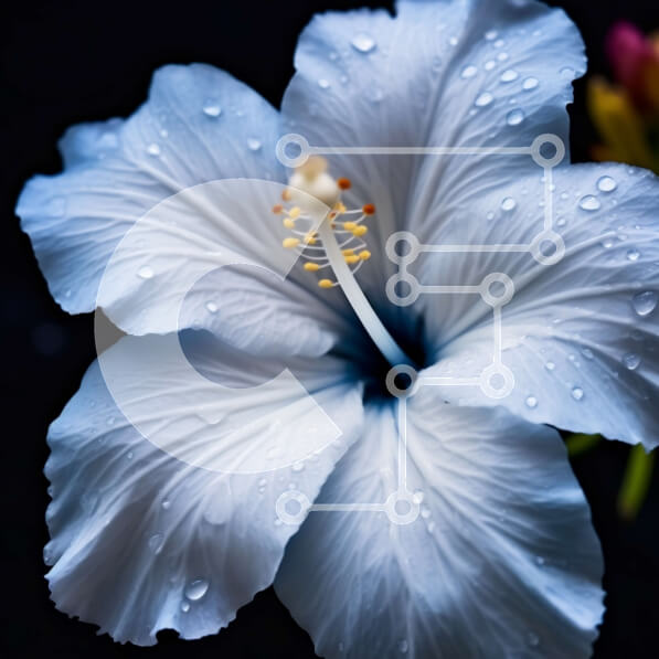 Intra Συλλεκτικό Ξύλινο Παζλ Plywood  4mm - Όμορφη εικόνα ενός μπλε λουλουδιού ιβίσκου με σταγόνες δροσιάς Σε Ξύλινο Κουτί - Διαστάσεις: 10x10 cm – 25 κομμάτια