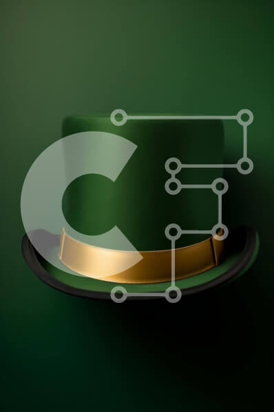 Intra Συλλεκτικό Ξύλινο Παζλ Plywood  4mm - Πράσινο καπέλο την ημέρα του Αγίου Πατρικίου Πράσινο φόντο Σε Ξύλινο Κουτί - Διαστάσεις: 10x10 cm – 25 κομμάτια