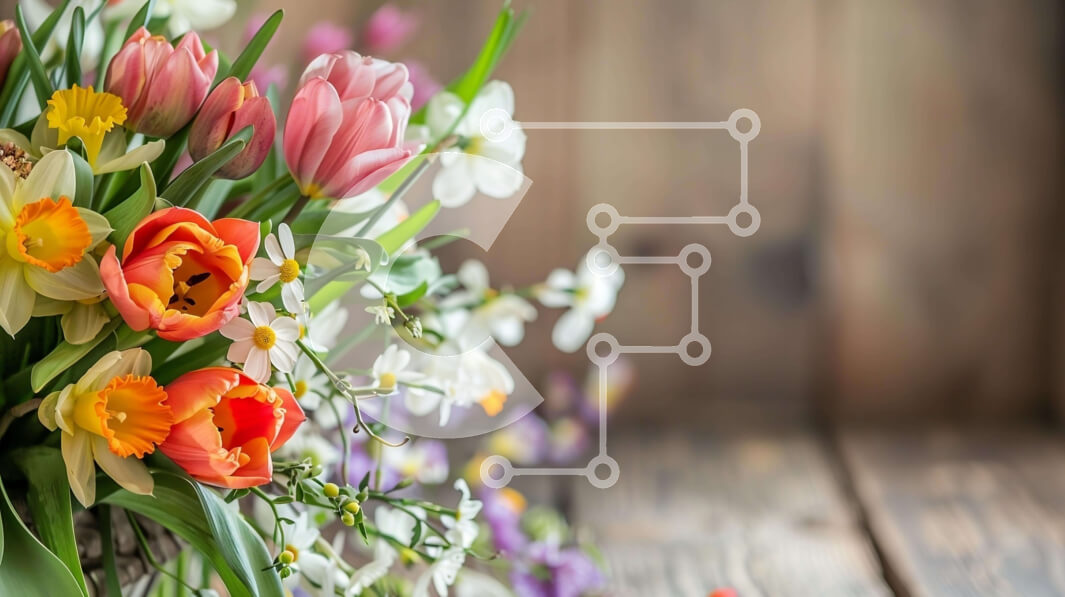 Intra Συλλεκτικό Ξύλινο Παζλ Plywood  4mm - Βάζο με πολύχρωμα λουλούδια με τουλίπες, ασφόδελους και τριαντάφυλλα Σε Ξύλινο Κουτί - Διαστάσεις: 10x10 cm – 25 κομμάτια