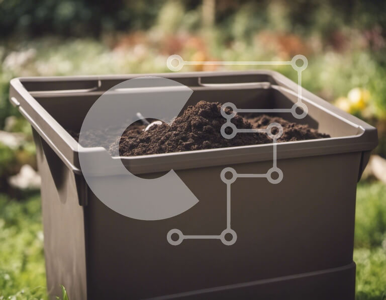 Intra Συλλεκτικό Ξύλινο Παζλ Plywood  4mm - Καφέ δοχείο απορριμμάτων γεμάτο με βρωμιά για κηπουρική ή κομποστοποίηση Σε Ξύλινο Κουτί - Διαστάσεις: 10x10 cm – 25 κομμάτια