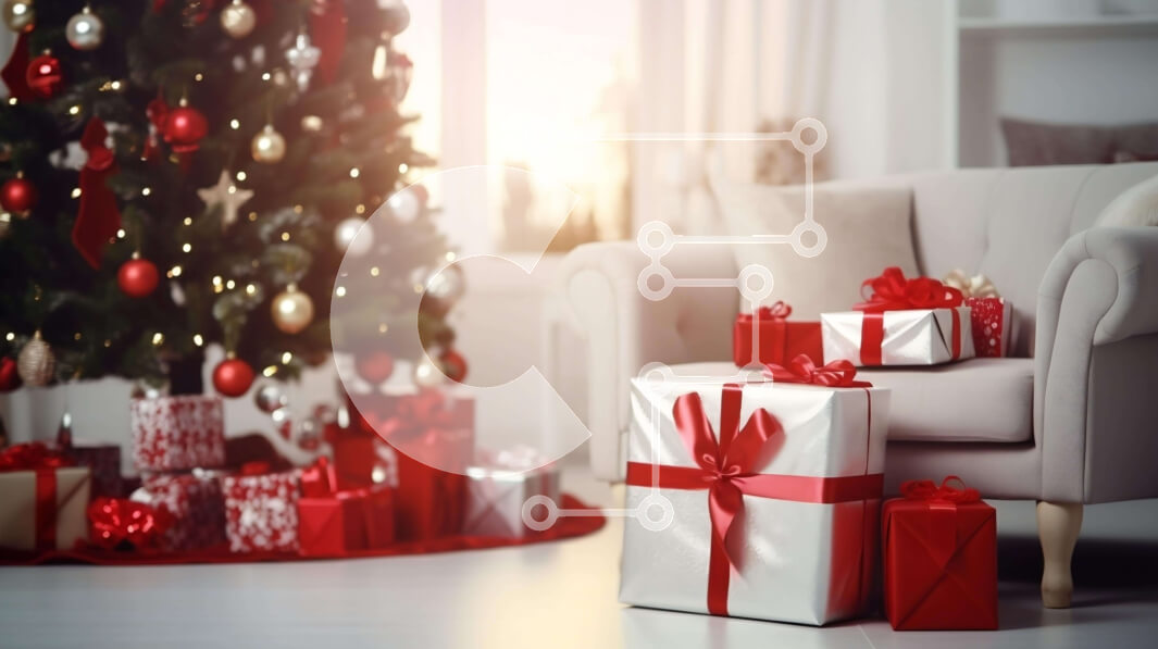 Intra Συλλεκτικό Ξύλινο Παζλ Plywood  4mm - Εορταστικό σαλόνι διακοσμημένο για την περίοδο των γιορτών Σε Ξύλινο Κουτί - Διαστάσεις Puzzle: 10x10 cm – 25 κομμάτια