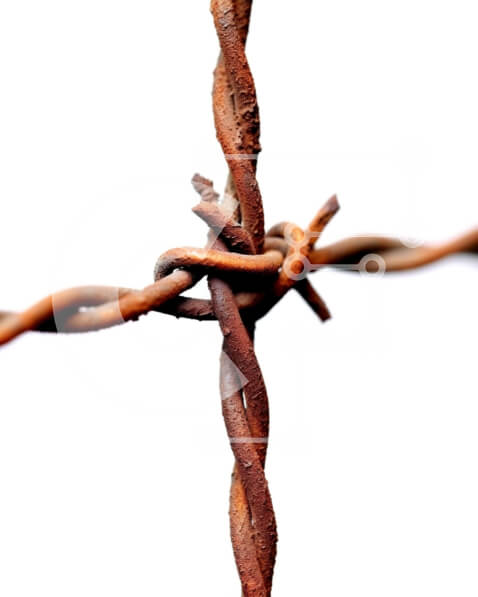 Intra Συλλεκτικό Ξύλινο Παζλ Plywood  4mm - Κοντινό πλάνο με απομονωμένο και ξεπερασμένο συρματόπλεγμα Σε Ξύλινο Κουτί - Διαστάσεις Puzzle: 10x10 cm – 25 κομμάτια