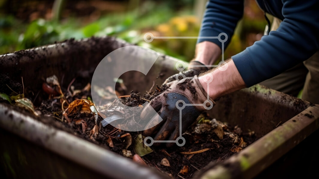 Intra Συλλεκτικό Ξύλινο Παζλ Plywood  4mm - Κηπουρική και εξωραϊσμός: Man Cleaning Outdoor Trash Bin Σε Ξύλινο Κουτί - Διαστάσεις Puzzle: 10x10 cm – 25 κομμάτια