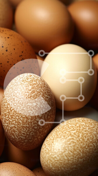 Intra Συλλεκτικό Ξύλινο Παζλ Plywood  4mm - Φρέσκα καφέ και λευκά αυγά σε μια ομάδα Σε Ξύλινο Κουτί - Διαστάσεις: 10x10 cm – 25 κομμάτια