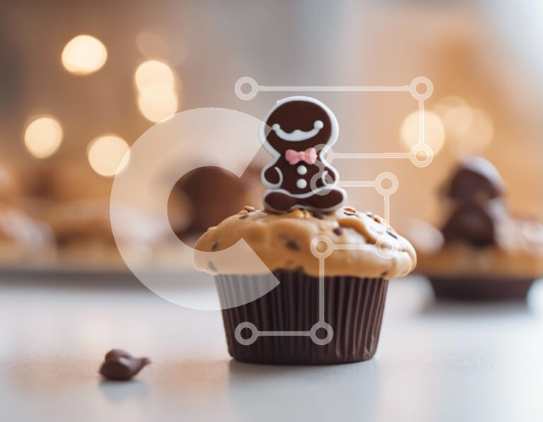 Σετ των 2 Intra Συλλεκτικό Ξύλινο Παζλ Plywood  4mm - Gingerbread Man Cupcake Σε Ξύλινο Κουτί - Διαστάσεις: 10x10 cm – 25 κομμάτια