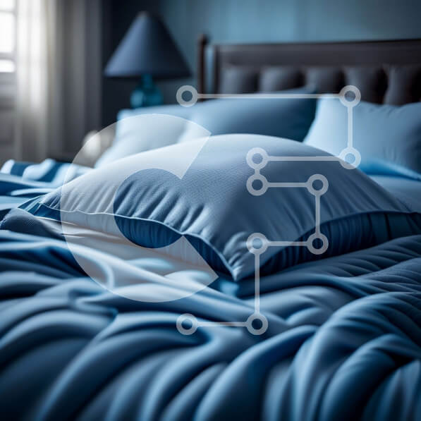 Intra Συλλεκτικό Ξύλινο Παζλ Plywood  4mm - Άνετο υπνοδωμάτιο με μπλε κουβέρτα και φωτιστικά Σε Ξύλινο Κουτί - Διαστάσεις Puzzle: 10x10 cm – 25 κομμάτια