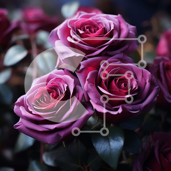 Intra Συλλεκτικό Ξύλινο Παζλ Plywood  4mm - Κομψό και διαχρονικό ασπρόμαυρο μπουκέτο από μωβ τριαντάφυλλα Σε Ξύλινο Κουτί - Διαστάσεις: 10x10 cm – 25 κομμάτια