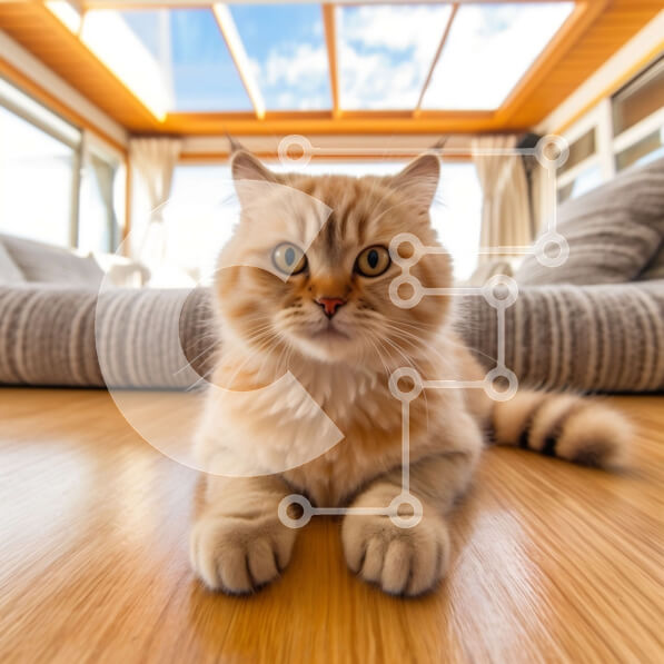 Intra Συλλεκτικό Ξύλινο Παζλ Plywood  4mm - Όμορφη εικόνα μιας γάτας που κοιτάζει την κάμερα Σε Ξύλινο Κουτί - Διαστάσεις: 10x10 cm – 25 κομμάτια