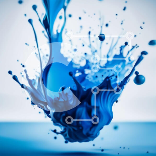 Intra Συλλεκτικό Ξύλινο Παζλ Plywood  4mm - Δυναμική εικόνα του μπλε υγρού που εκτοξεύεται Σε Ξύλινο Κουτί - Διαστάσεις Puzzle: 10x10 cm – 25 κομμάτια