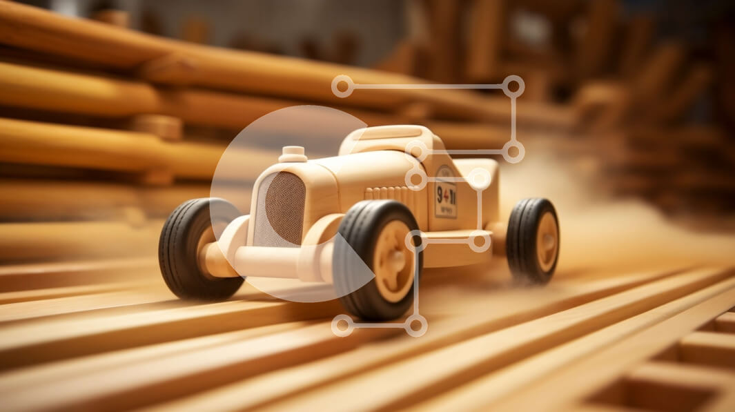 Intra Συλλεκτικό Ξύλινο Παζλ Plywood  4mm - Ξύλινο αυτοκίνητο παιχνιδιών σε ξύλινες σανίδες Σε Ξύλινο Κουτί - Διαστάσεις: 10x10 cm – 25 κομμάτια