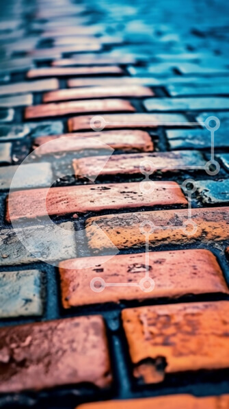 Intra Συλλεκτικό Ξύλινο Παζλ Plywood  4mm - Ζεστή και άνετη κινηματογράφηση σε πρώτο πλάνο ενός πολύχρωμου τοίχου από τούβλα Σε Ξύλινο Κουτί - Διαστάσεις Puzzle: 10x10 cm – 25 κομμάτια