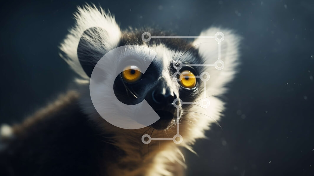 Σετ των 2 Intra Συλλεκτικό Ξύλινο Παζλ Plywood  4mm - Κοντινό πλάνο του προσώπου ενός Λεμούριου Σε Ξύλινο Κουτί - Διαστάσεις: 10x10 cm – 25 κομμάτια