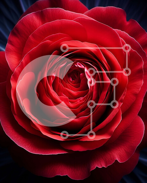 Intra Συλλεκτικό Ξύλινο Παζλ Plywood  4mm - Όμορφη εικόνα ενός κόκκινου τριαντάφυλλου με σκούρα κόκκινα πέταλα και ένα κίτρινο κέντρο Σε Ξύλινο Κουτί - Διαστάσεις: 10x10 cm – 25 κομμάτια