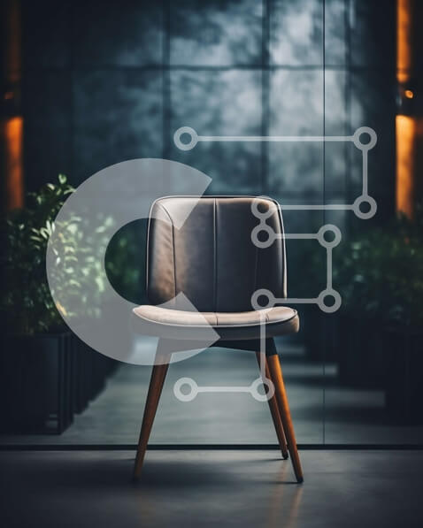 Intra Συλλεκτικό Ξύλινο Παζλ Plywood  4mm - Μοντέρνο δωμάτιο με μαύρη δερμάτινη καρέκλα και μεγάλα παράθυρα Σε Ξύλινο Κουτί - Διαστάσεις Puzzle: 10x10 cm – 25 κομμάτια