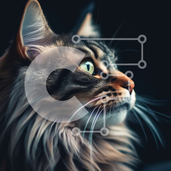 Intra Συλλεκτικό Ξύλινο Παζλ Plywood  4mm - Εκπληκτική κινηματογράφηση σε πρώτο πλάνο μιας χνουδωτής γάτας με λαμπερά πράσινα μάτια Σε Ξύλινο Κουτί - Διαστάσεις: 10x10 cm – 25 κομμάτια