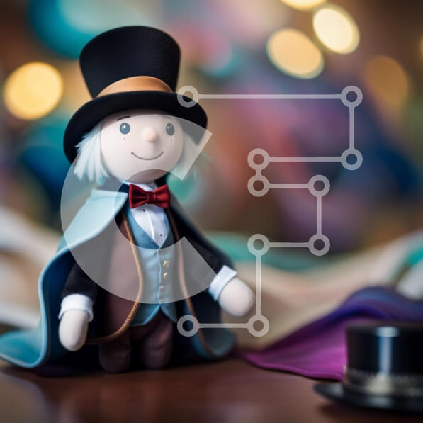 Intra Συλλεκτικό Ξύλινο Παζλ Plywood  4mm - Αξιολάτρευτη εικόνα κούκλας με καπέλο και ακρωτήριο Σε Ξύλινο Κουτί - Διαστάσεις Puzzle: 10x10 cm – 25 κομμάτια